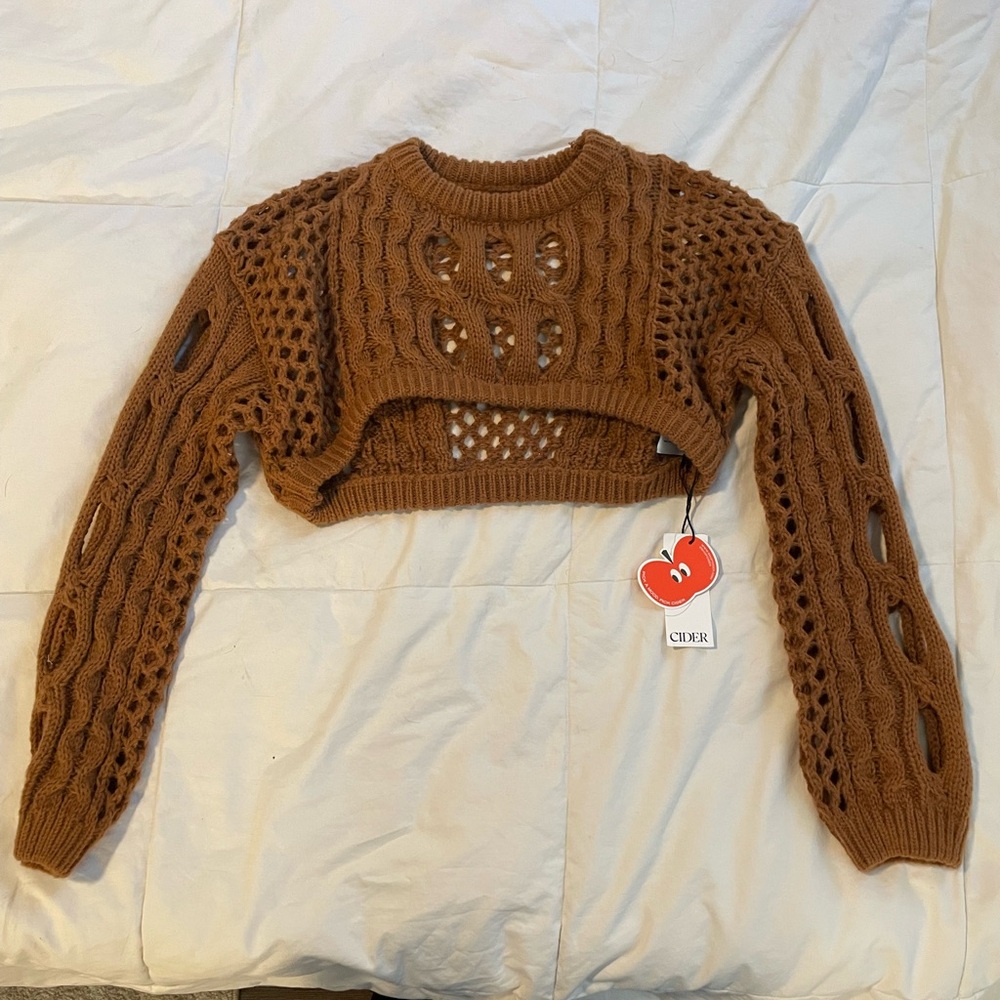 Cider Brown Cable Knit Sweater